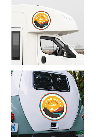 Adventure Time Kamp Sticker - 4x4 Off Road Kamp Sticker - Araba Oto Motosiklet Karavan Cam Sticker - 00113 30x30 Cm