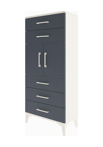 Arges Dolap Tek Raflı 5 Çekmeceli 2 Kapaklı 60x30x134 Aytaşı-... Aytaşı