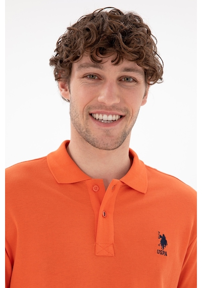 U.S. Polo Assn. Erkek Slim Fit Polo Yaka Nar Çiçeği Basic Tişört 50298041-VR039