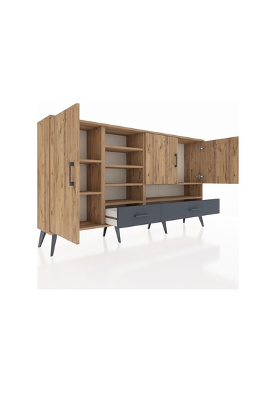 Arges Konsol 8 Raflı 2 Çekmeceli 3 Kapaklı 176x30x99 Çam-çam/antrasit Atlas Çam/antrasıt - Atlas Çam Arges Konsol 8 Raflı 2 Çekmeceli 3 Kapaklı 176x30x99 Çam-çam/antrasit Atlas Çam/antrasıt - Atlas Çam