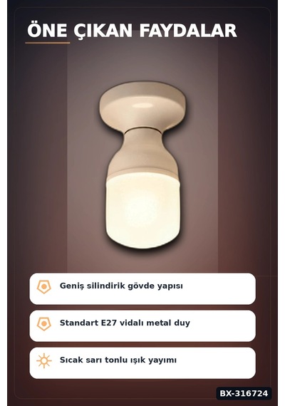 Led Torch Ampul 30w E27 Duy 3200k Gün Işığı 2930 Lümen Güçlü İç Mekan Aydınlatma Bx-316724