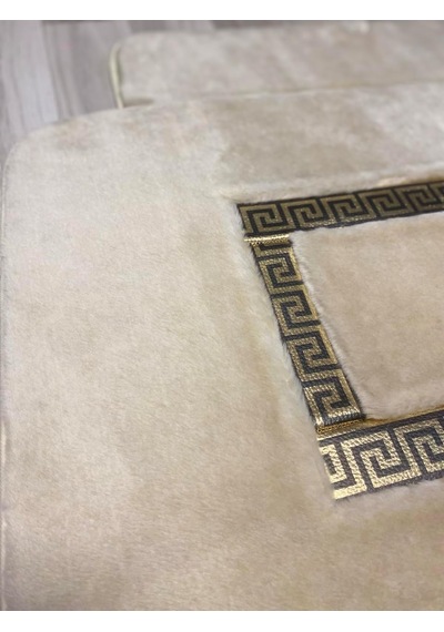 Meram Kaymaz Taban, Emici 2'li Ultra Lüks Deri Detaylı Banyo Paspası Seti Cappucino 60x100 Cm Ve 50x60 Cm Çok Renkli