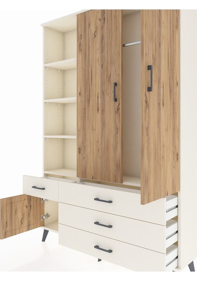 Arges Dolap 5 Raflı 4 Çekmeceli Tek Askılı 132x30x195 Aytaşı-... Aytaşı Arges Dolap 5 Raflı 4 Çekmeceli Tek Askılı 132x30x195 Aytaşı-... Aytaşı