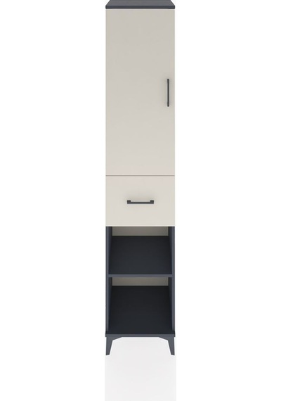 Hyperion Dolap 3 Raflı Tek Çekmeceli Tek Askılı 44x44x221 Antrasit-aytaşı Antrasit