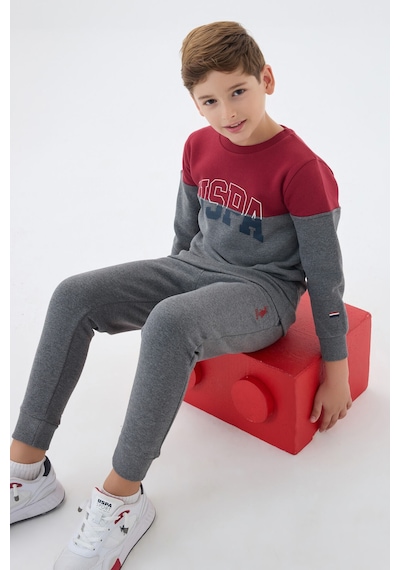 U.S. Polo Assn. U.s. Polo Assn Erkek Çocuk Bordo Eşofman Takımı Us1139-c-v1 Bordo