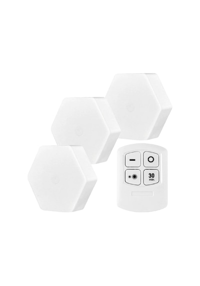 Ayt Powermaster Mx-359 Üçlü Altıgen Kumandalı Pilli Dokunmatik Tezgah Altı Led Aydınlatma Lamba Mutfak Dolap İçi