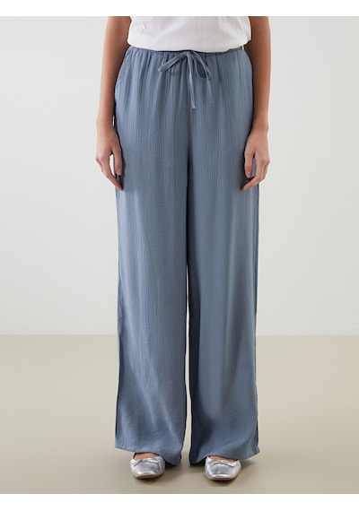 Lcw Modest Mavi Beli Lastikli Dokulu Kadın Pantolon