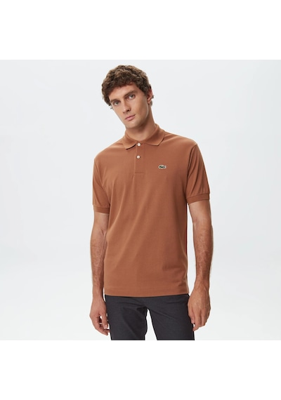 Lacoste Erkek Klasik Pike Kumaş Polo T-shirt Kahverengi