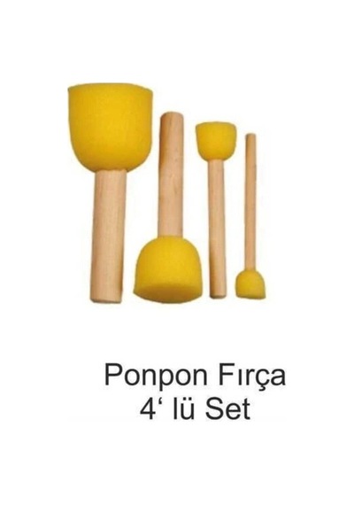 Sünger Ponpon Fırça 4'lü Set