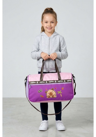 Capybara Lisanslı Canlı Renkli Spor & Günlük Çanta Anne Bebek Lila