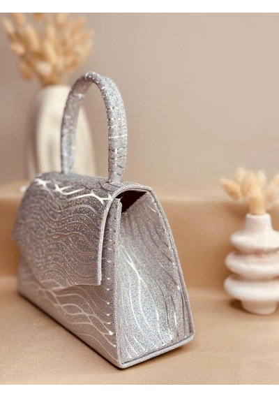 Elora Atelier Elora Liora Dalga Desenli Gümüş Simli Çanta Çok Renkli