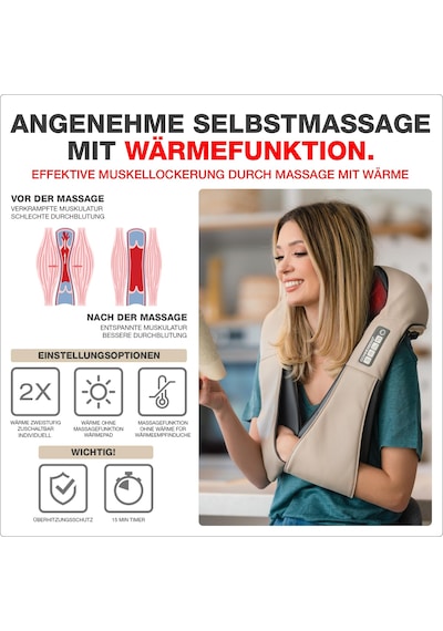 Donnerberg Orijinal Isıtmalı Boyun Masajı, Shiatsu - Tüv Testinden Geçmiştir