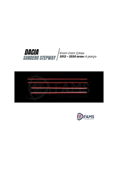 Dacia Sandero Stepway Krom Cam Çıtası Seti 4 Prç. 2012-2020