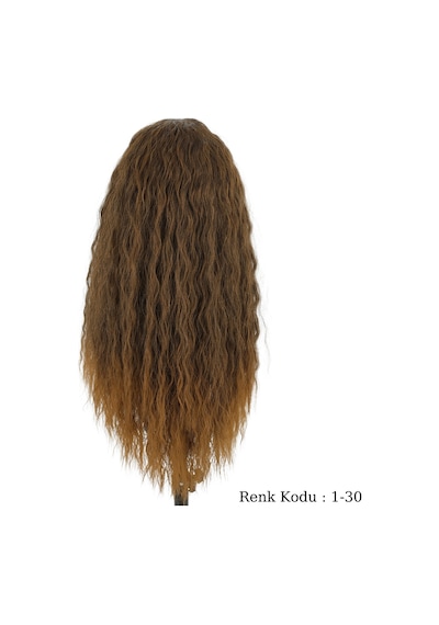 Peruk Ankara Fiber Sentetik Afro Su Dalgası Peruk Kahve Bakır Ombre No-1-30