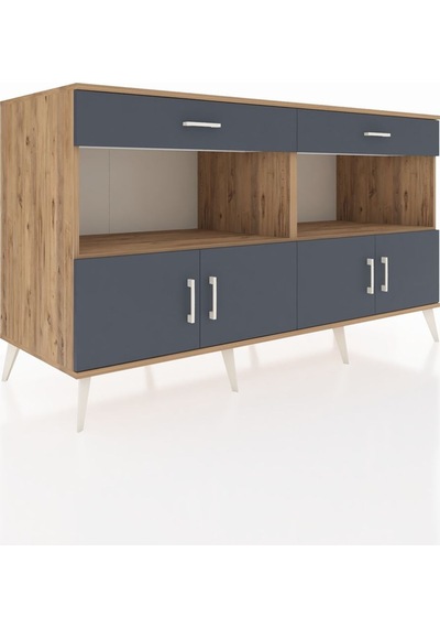 Kronos Konsol 2 Raflı 2 Çekmeceli 4 Kapaklı 176x59x99 Çam-antrasi Çam-antrasit Kronos Konsol 2 Raflı 2 Çekmeceli 4 Kapaklı 176x59x99 Çam-antrasi Çam-antrasit
