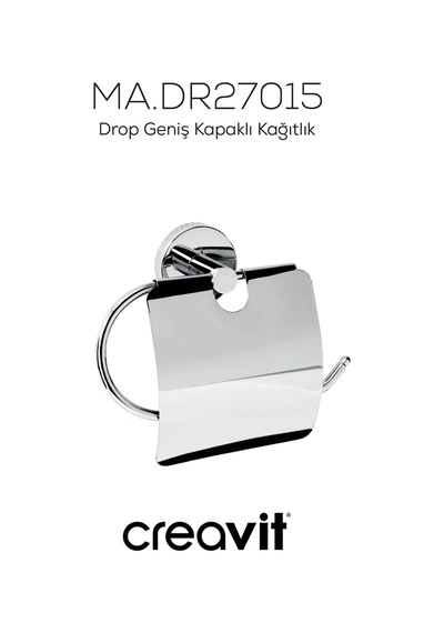 Creavit DR27015 Drop Geniş Kapaklı Kağıtlık Krom