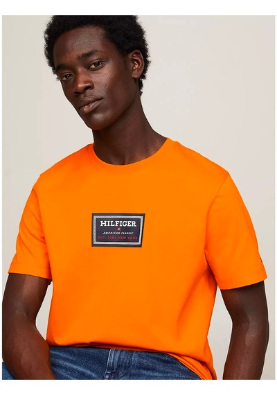 Tommy Hilfiger Erkek Sıfır Yaka T-shirt Turuncu