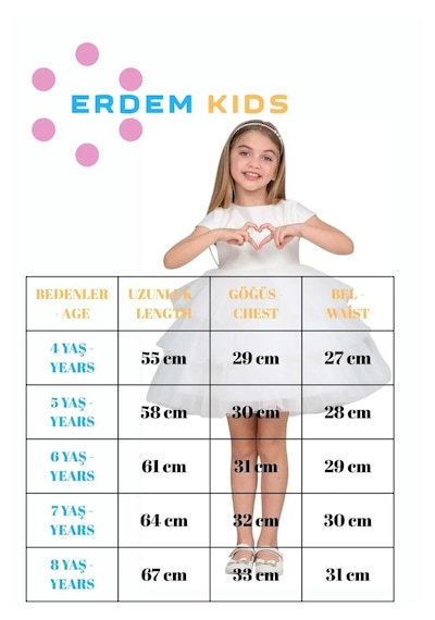 Erdem Kıds Kız Çocuk Fırfırlı Tüllü Saten Düğün Kına Nişan Nikah Doğum Günü Özel Gün Abiye Elbise Gelinlik 4-8 Yaş Beyaz Erdem Kıds Kız Çocuk Fırfırlı Tüllü Saten Düğün Kına Nişan Nikah Doğum Günü Özel Gün Abiye Elbise Gelinlik 4-8 Yaş Beyaz
