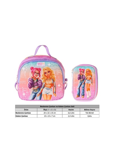 Wow Generation Kız Çocuk Star Pembe - Mor Thermo Beslenme Çantası Ve Kalemlik Seti - Setwg-w6035