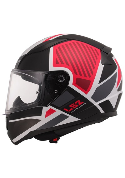 Ls2 Rapıd 2 Grıd Full Face Motosiklet Kaskı Mat Beyaz - Kırmızı - Siyah