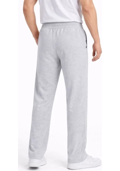 Etilercollection Erkek Düz Paça Beli Lastikli İpli Günlük Spor Eşofman Altı Rahat Fit - Gri