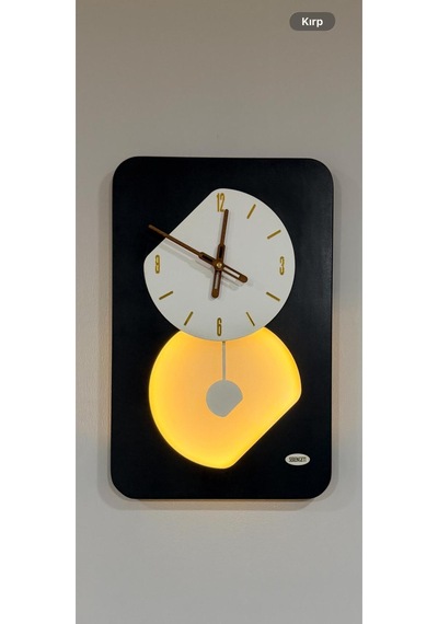 Nairobi Ledli Ahşap Salon Duvar Saati Quartz Ultra Sessiz Mekanizma 55 Cm X 34 Cm Siyah