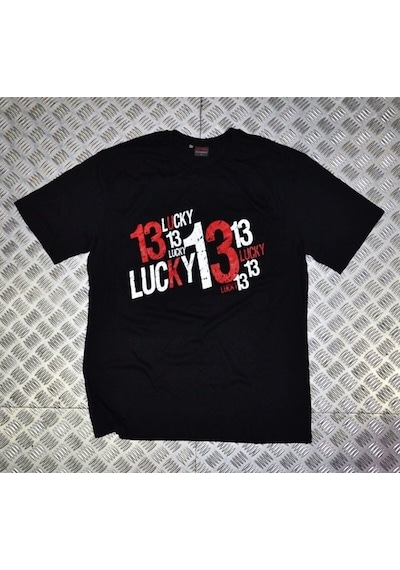 Stoned&Fame Lucky Baskılı T-shirt SIYAH Siyah