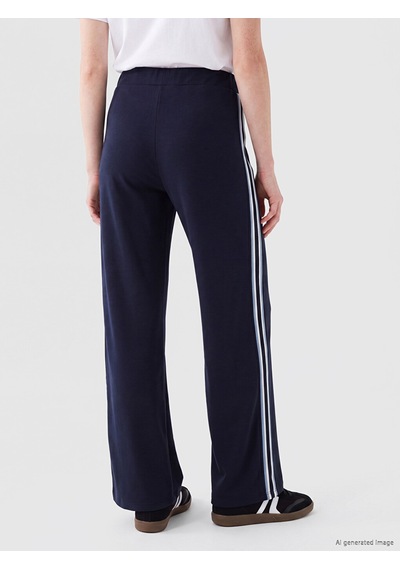 Lcw Comfort Lacivert Yanları Şeritli Geniş Paça Kadın Eşofman Altı
