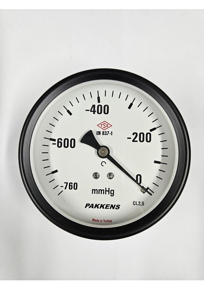 Pakkens Çap 100 Arkadan -760/0 Mmhg Kuru Vakummetre