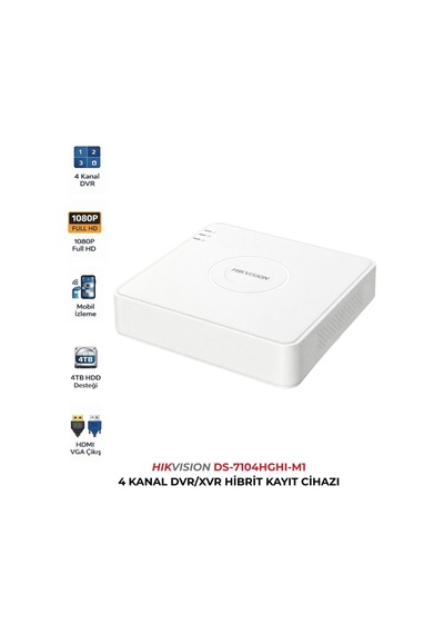 Ds-7104hghı-m1 4 Kanal Dvr İnsan Araç Sınıflandırma Destekli
