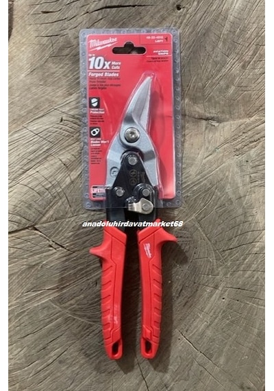 Milwaukee Cobalt Çelik Sac Makası Sol Köşebent Makası Kaportacı Makası 260mm 2v