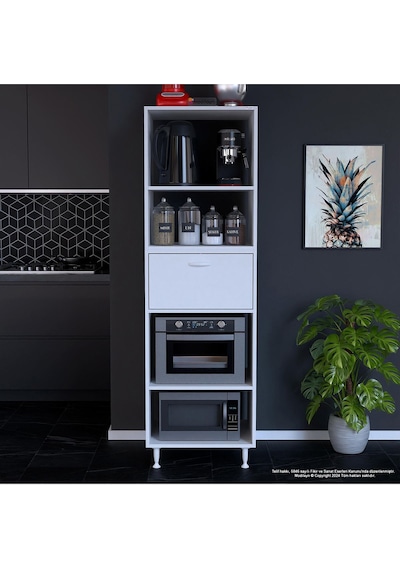 Afitap 1 Kapaklı Mini Fırın Mikrodalga Dolabı 59,6 X 194,6 X 56 Cm Çok Amaçlı Mutfak Dolabı Beyaz Afitap 1 Kapaklı Mini Fırın Mikrodalga Dolabı 59,6 X 194,6 X 56 Cm Çok Amaçlı Mutfak Dolabı Beyaz
