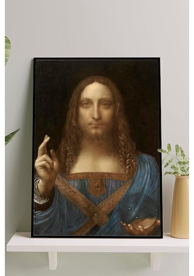 Pster14715 Salvator Mundi - Vinci Sanatsal Çerçeveli Tablo 50 X 70