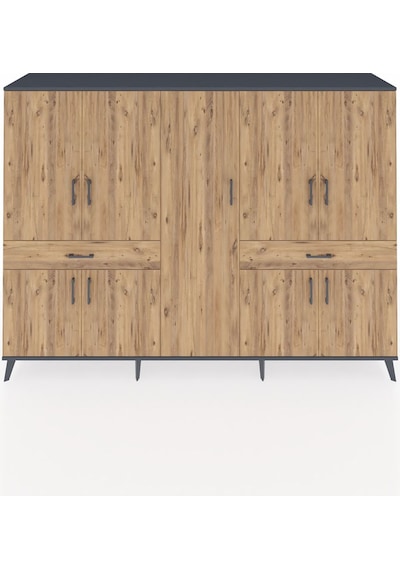 Hyperion Dolap 12 Raflı 2 Çekmeceli 8 Kapaklı 220x44x163 Antrasit Antrasit-çam Hyperion Dolap 12 Raflı 2 Çekmeceli 8 Kapaklı 220x44x163 Antrasit Antrasit-çam