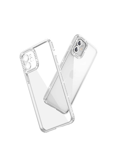 Apple Uyumlu iPhone 12 Kamera Korumalı Taşlı Zore Mina Kapak
