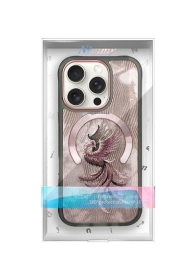 Apple iPhone 15 Pro Max Uyumlu Magsafe Destekli 3d Gerçek Nakış İşlemeli Anka Kuşu Kılıf