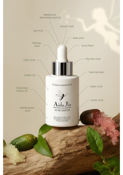 Aida Jia Salisilik Asit ve Glikolik Asit İçerikli Akne Komedon Siyah Nokta Karşıtı Serum 30 ML