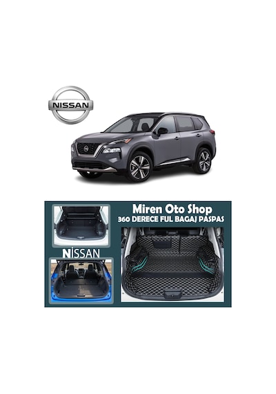 Nissan Tüm Modellerine Özel 5D Havuzlu Suni Deri Ful Bagaj Paspas