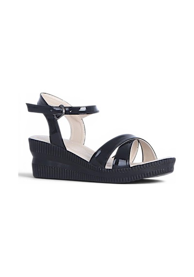 Ayakcenter Byn Ayışığı By34 Rugan Siyah Kadın 7 Cm Topuklu Sandalet