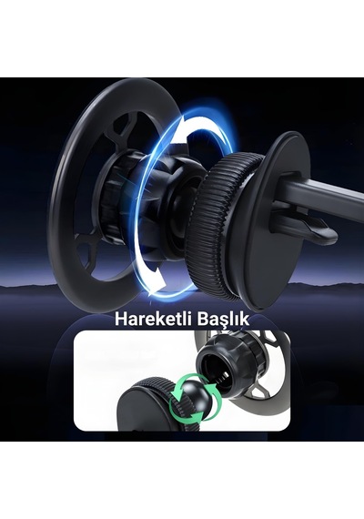 Manyetik Telefon Tutucu Magsafe İle Uyumlu Havalandırma İçin Güçlü Mıknatıslar - Kancalı Cep Telefonu Tutacağı Araba Telefon Tutucu - Izgara Klipsli Oto Tutucu 2 Mixed
