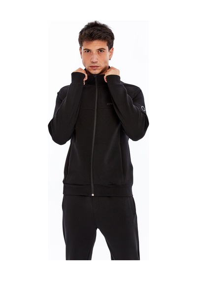 AR-MA Arma Erkek Slim Fit Örme Interlok Basic Tam Fermuar Dik Yaka Sweatshirt %80 Pamuk %14 Polyester %6 Elastan K30324989902 Siyah