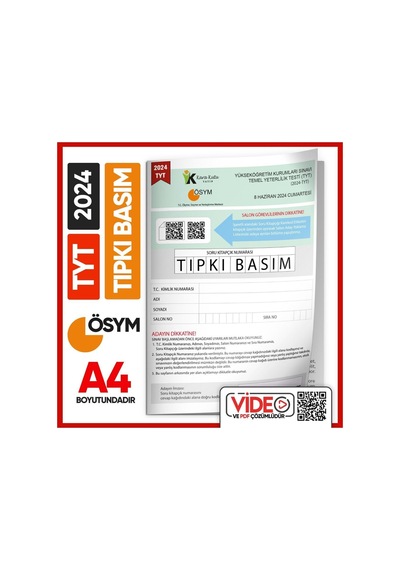 2024  Yks - Tyt Say - Tm - Söz Ösym Tıpkı Basım Çıkmış Soru Kitapçığı