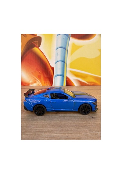Ford Mustang Diecast Model Araba Sesli Işıklı Açılan Kapılar Ford Spor Model Araba Mavi - Siyah