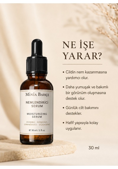 Minia Bahçe Squalene ve Bitkisel Yağlarla Günlük Yüz Bakımı Cilt Nemlendirici Serum 30 ML