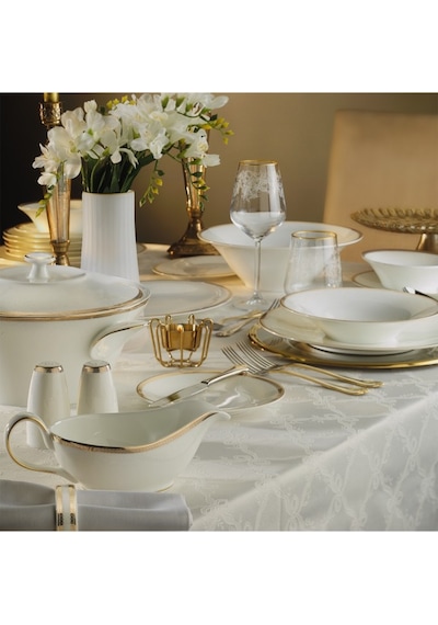 Evaliza Coupe Paisley Gold Yemek Takımı 101 Parça Beyaz