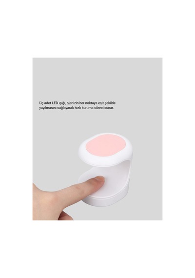Led Mini Oje Kurutucu Taşınabilir Hızlı Kuruma Cihazı 3 Led Işıklı Yeni Nesil Siyah