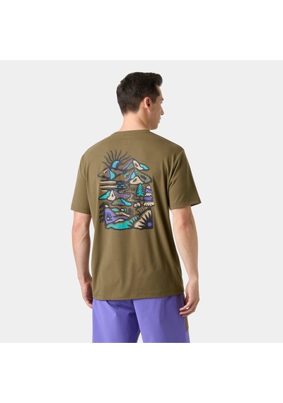 Helly Hansen Skog Recycled Graphic Erkek T-shirt-32452 Kahverengi