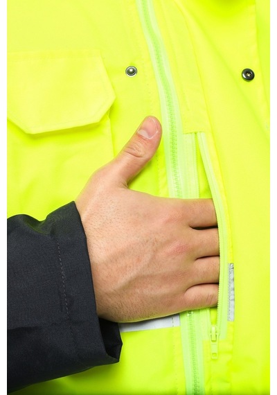 Uniprom İş Kabanı Parka Su Ve Rüzgar Geçirmez Rain Safety Model Membranlı Neon Sarı Erkek Neon Sarı