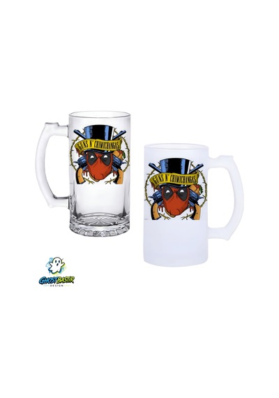 Deadpool Kulplu Bira Bardağı Buzlu Veya Şeffaf Seçenekli 0284