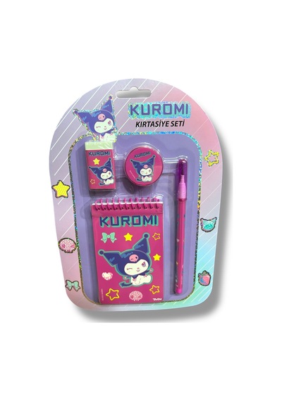 Kuromi Kırtasiye Seti Kalem-not Defteri-silgi-kalemtraş Mor